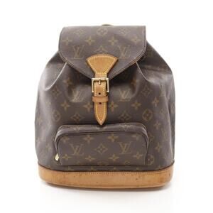 Louis Vuitton Montsouris Backpack Bag Canvas Leather Monogram Brown